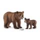 Schleich Wildlife 42473 Grizzlybär-Mutter mit Jungem