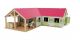 Kids Globe Pferdestall mit 3 Boxen und Abstellraum 1:24 pink 610210