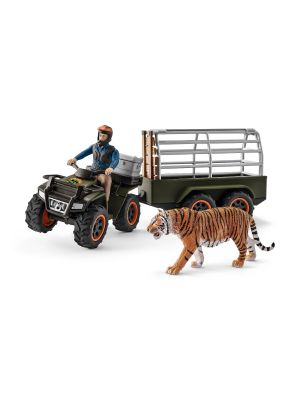 Schleich 42351 Quad mit Anhänger und Ranger und Tiger