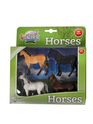 Kids Globe Horses 4 Pferde 1:32 2ass 570199