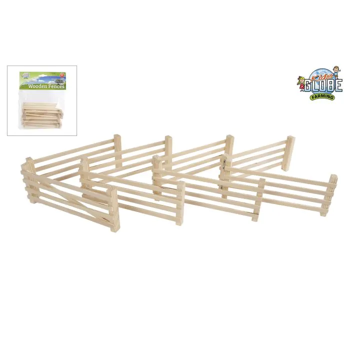 Kids Globe Farming 8 Holzzäune 1:24 Holzfarbe 610226