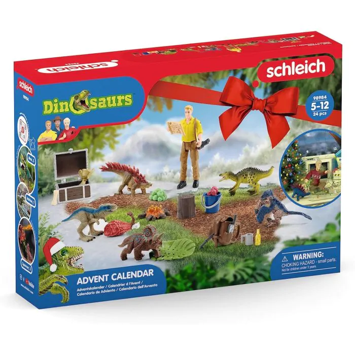 Schleich 98984 Adventskalender Dinosaurs 2023 FR-IT, ab 5 Jahren, Dinosaurier - Set, 24 Teile …
