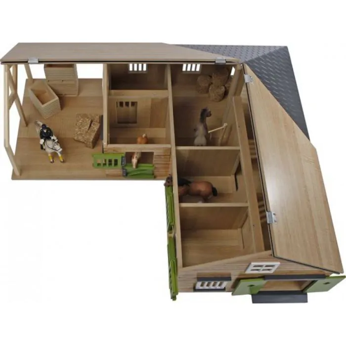 Kids Globe Farming Pferdestall mit 4 Boxen und Abstellraum 1:24 610211