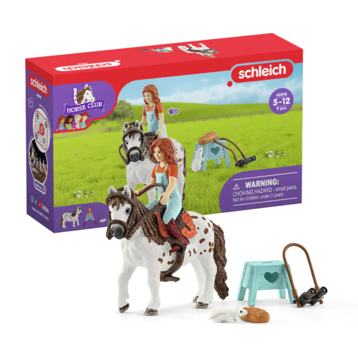 Schleich Horse Club Kleine Schwester und Shetland Pony, Stute 42518 