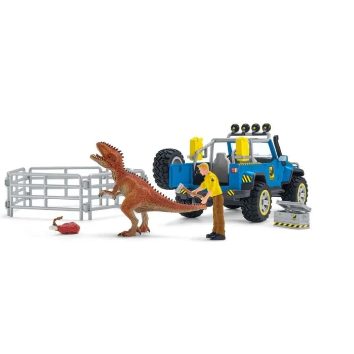 Schleich Dinosaurier Geländewagen mit Dino Außenposten 41464 
