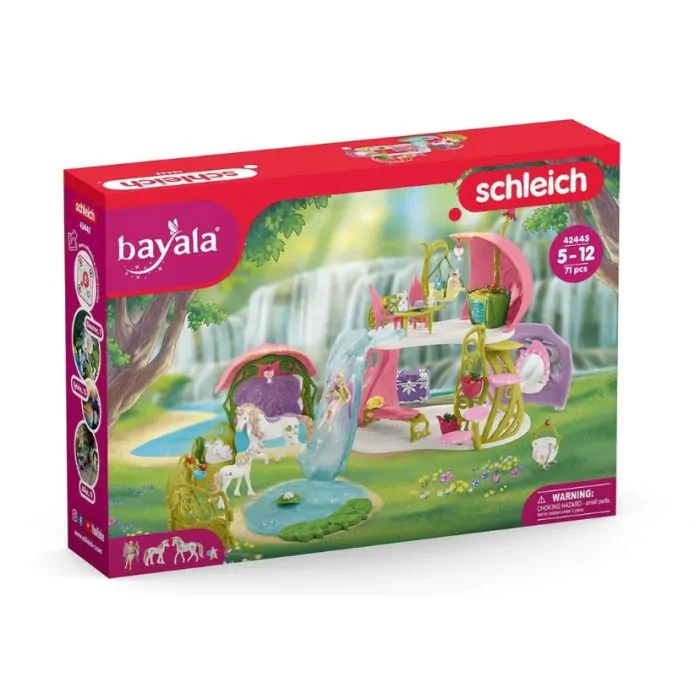 Schleich Bayala Glitzerndes Blütenhaus mit Einhörnern, See und Stall 42445