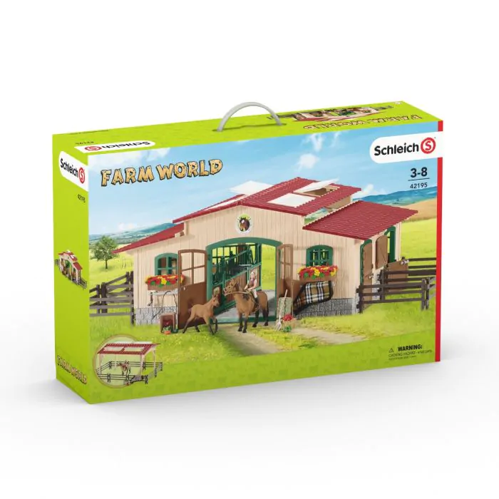 Schleich Horse Club Pferdestall mit Pferden und Zubehör 42195