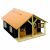 Kids Globe Pferdestall Holz Braun mit 2 Boxen und Lagerung 610167