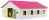 Kids Globe Pferdestall Holz Pink mit 7 Boxen 610189