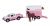 Kids Globe Mitsubishi mit Pferdeanhänger Die Cast Pink 27cm 520124