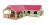 Kids Globe Pferdestall mit 3 Boxen und Abstellraum 1:24 pink 610210