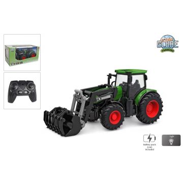 Kids Globe Farming RC Traktor 2,4GHZ Licht und Frontlader blau 27 cm 510315