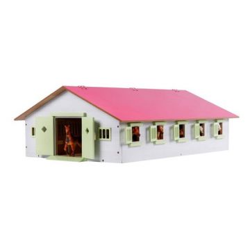 Kids Globe Horses Pferdestall mit 9 Boxen 1:32 Rosa 610188
