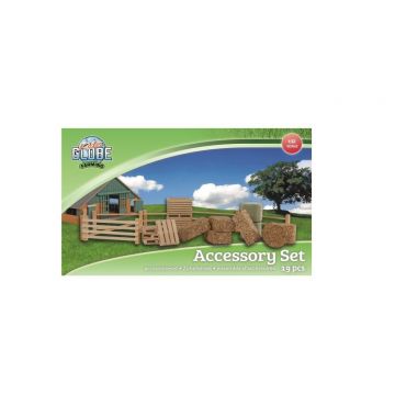 Kids Globe Farming Zubehör Set (mit Zäunen Heuballen Kartoffelkisten und Paletten 610253