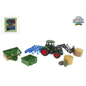 Kids Globe Farming Traktor mit 8 Zubehörteilen 30 cm grün 540479