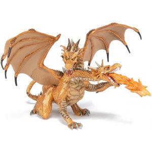 Papo Fantasy und Helden Zweiköpfiger Drache, gold 38938