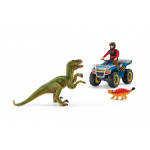 Schleich Dinosaurier Flucht auf quad vor velociraptor 41466 