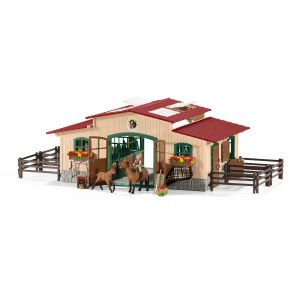 Schleich Horse Club Pferdestall mit Pferden und Zubehör 42195