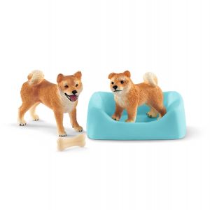 Schleich Wildlife 42479 Shiba Inu Mutter und Welpe
