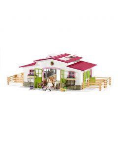 Schleich Horse Club Pferdehof mit Reiterin und Pferden und Zubehör 42344 