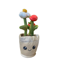 Take me home plant pluche aardbeienplant Beige 23 cm 660662